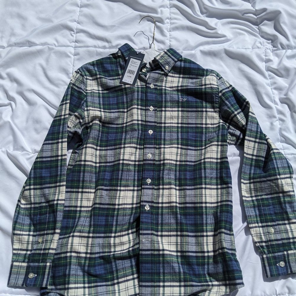 Vinyard Vines -  YL - Whale Shirt - Green & Blue